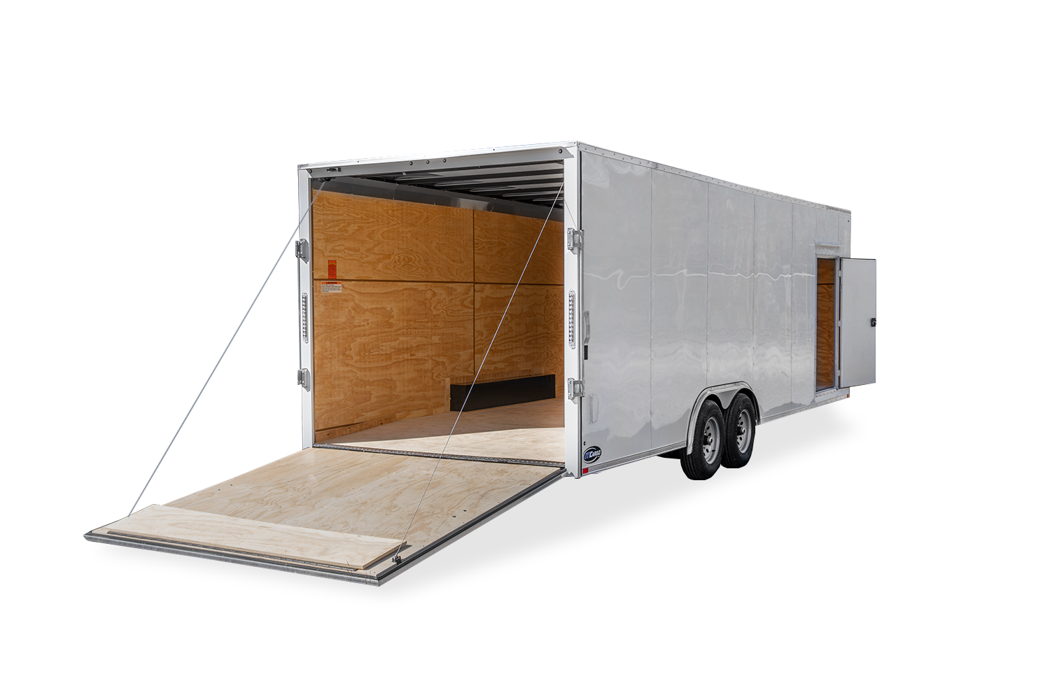 ITI Cargo Trailers | Enclosed Cargo Trailers | V-Nose Car Hauler | HL Flat Top V-Nose Car Hauler Rear Open