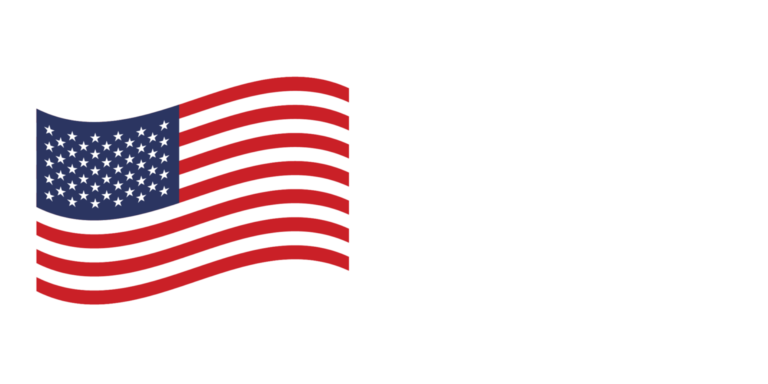 Novae Made In The USA white letter logo with american flag and a transparent background